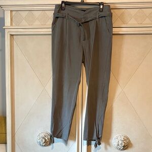 PAIGE Gray Tie-Waist Trousers